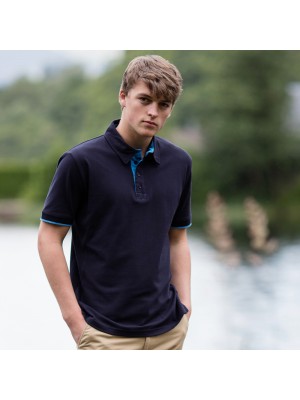 Plain Contrast piqué polo shirt Front Row & Co 200 GSM